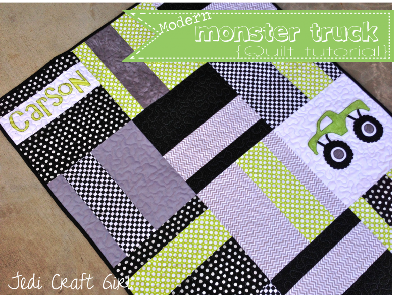 Modern Monster Truck Quilt