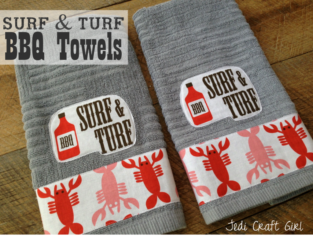 surf and turf bbq towels tutorial