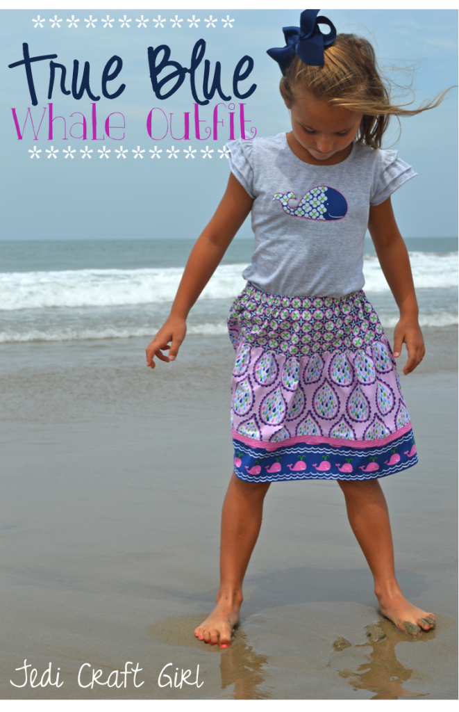 true blue blend fabric whale skirt