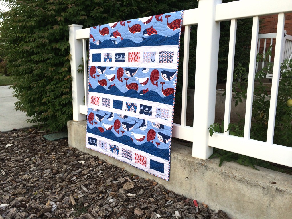 whale quilt Blend True Blue 10
