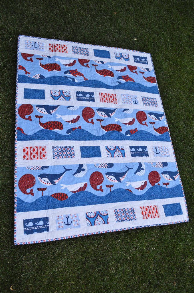 whale quilt Blend True Blue 20