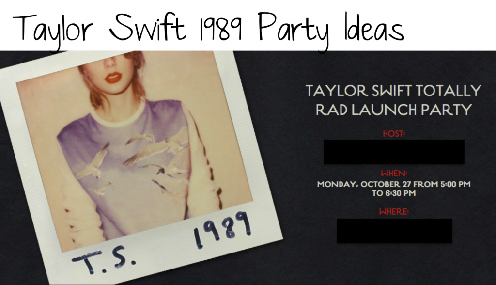 taylor swift 1989 party ideas