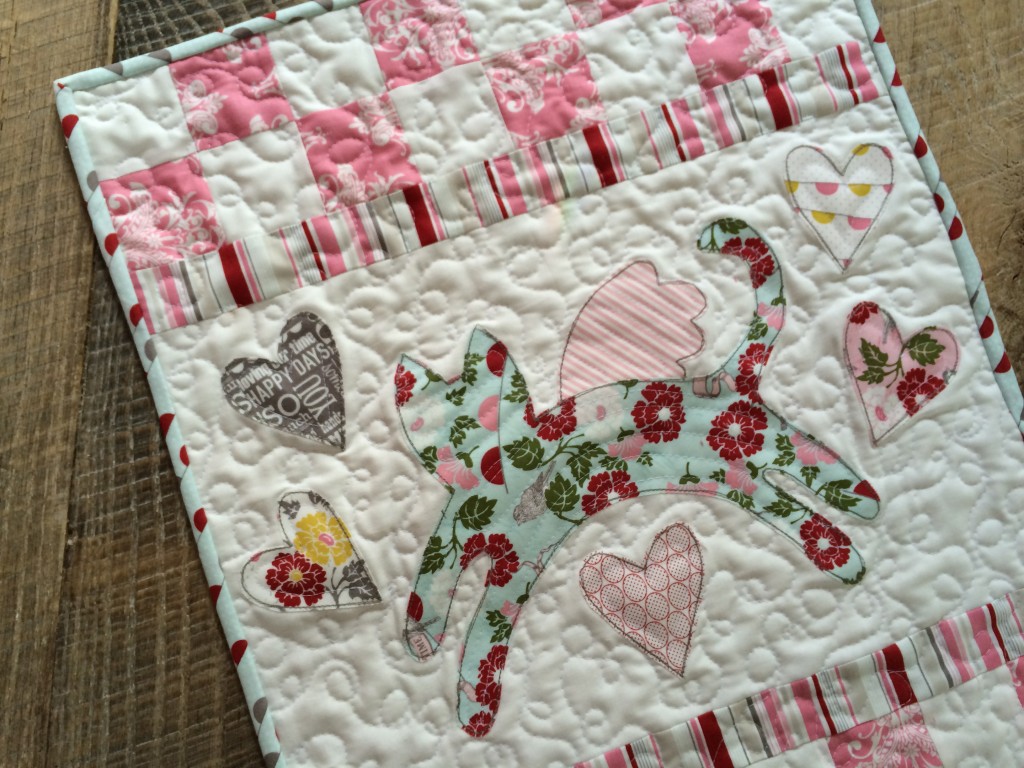 kitty love mini quilt 18