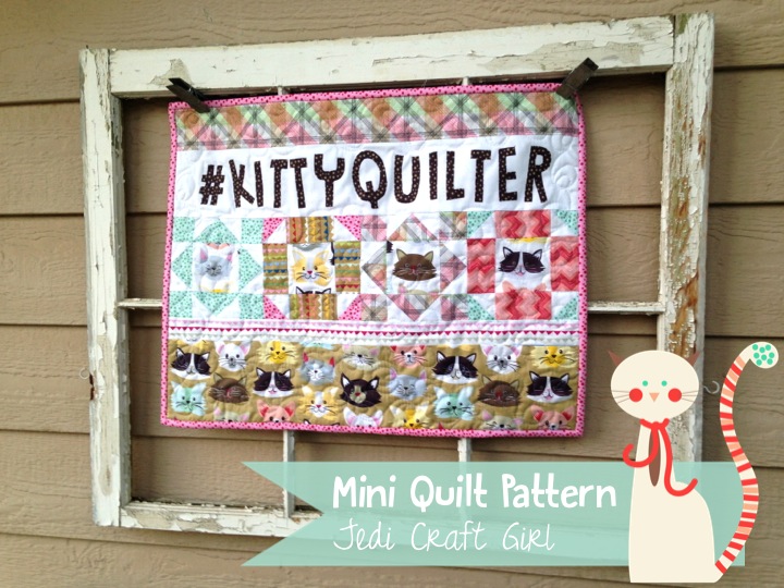 kitty quilter mini quilt