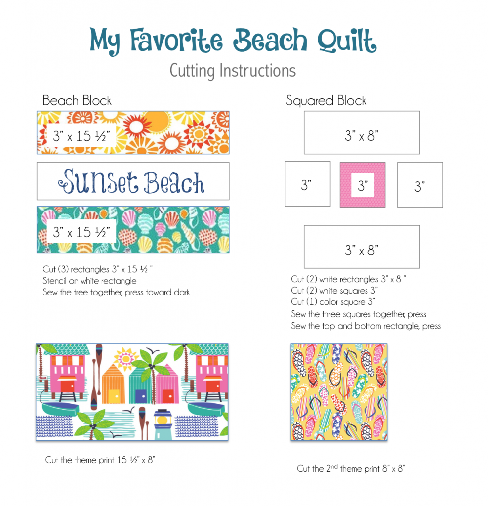 cutting instructions beach quilt