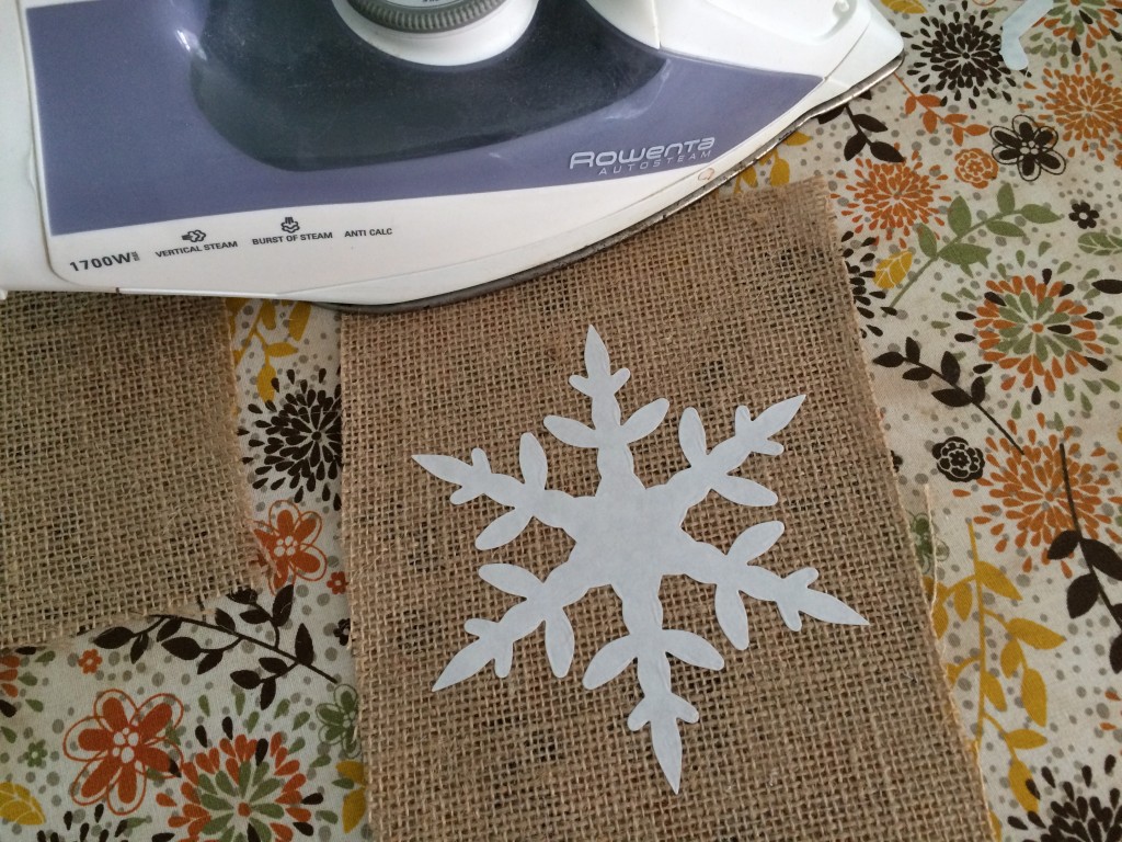 foil snoflake burlap ornament 2