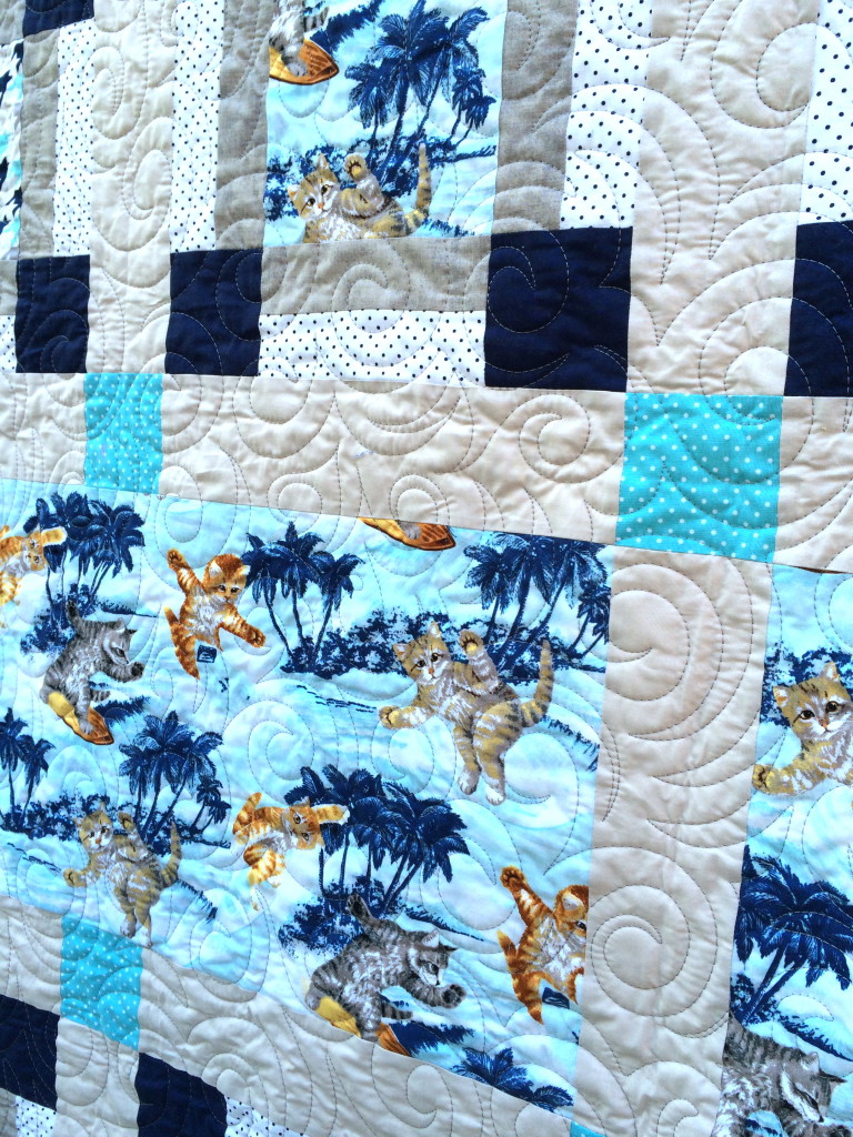 surfing cats quilt 23