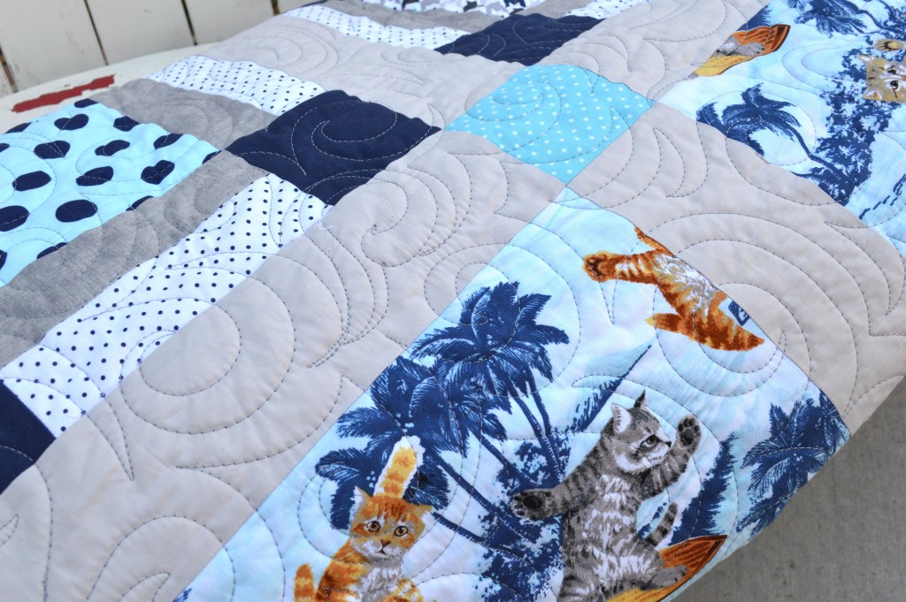 surfing cats quilt 4