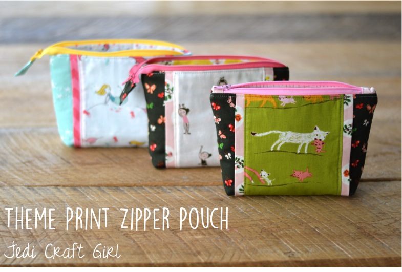 theme print zipper pouch tiger lily