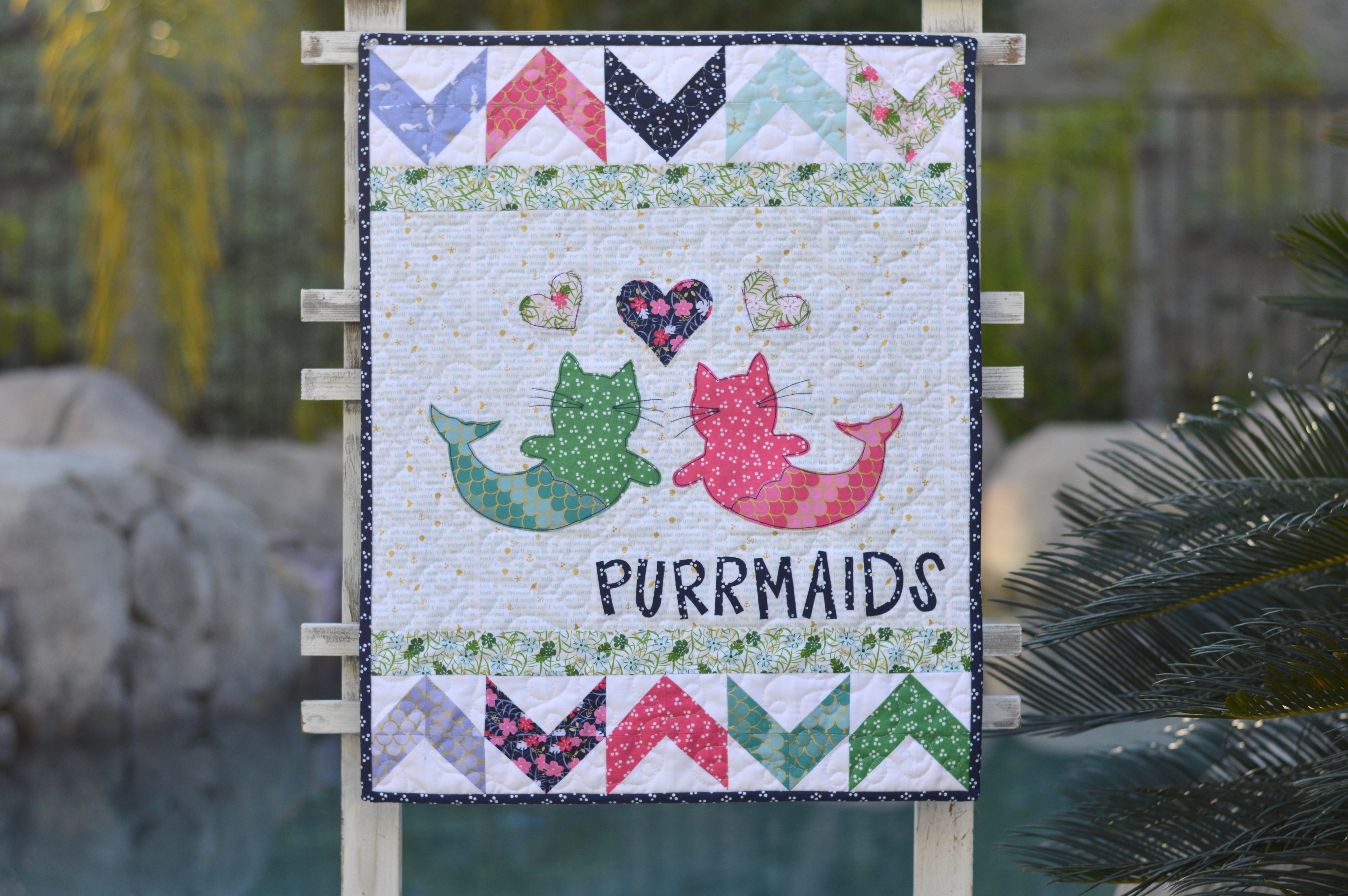 Purrmaids mini quilt 1